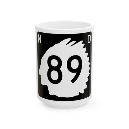 North Dakota 89 (North Dakota) (Road Sign) White Coffee Mug 15oz - Go Mug Yourself