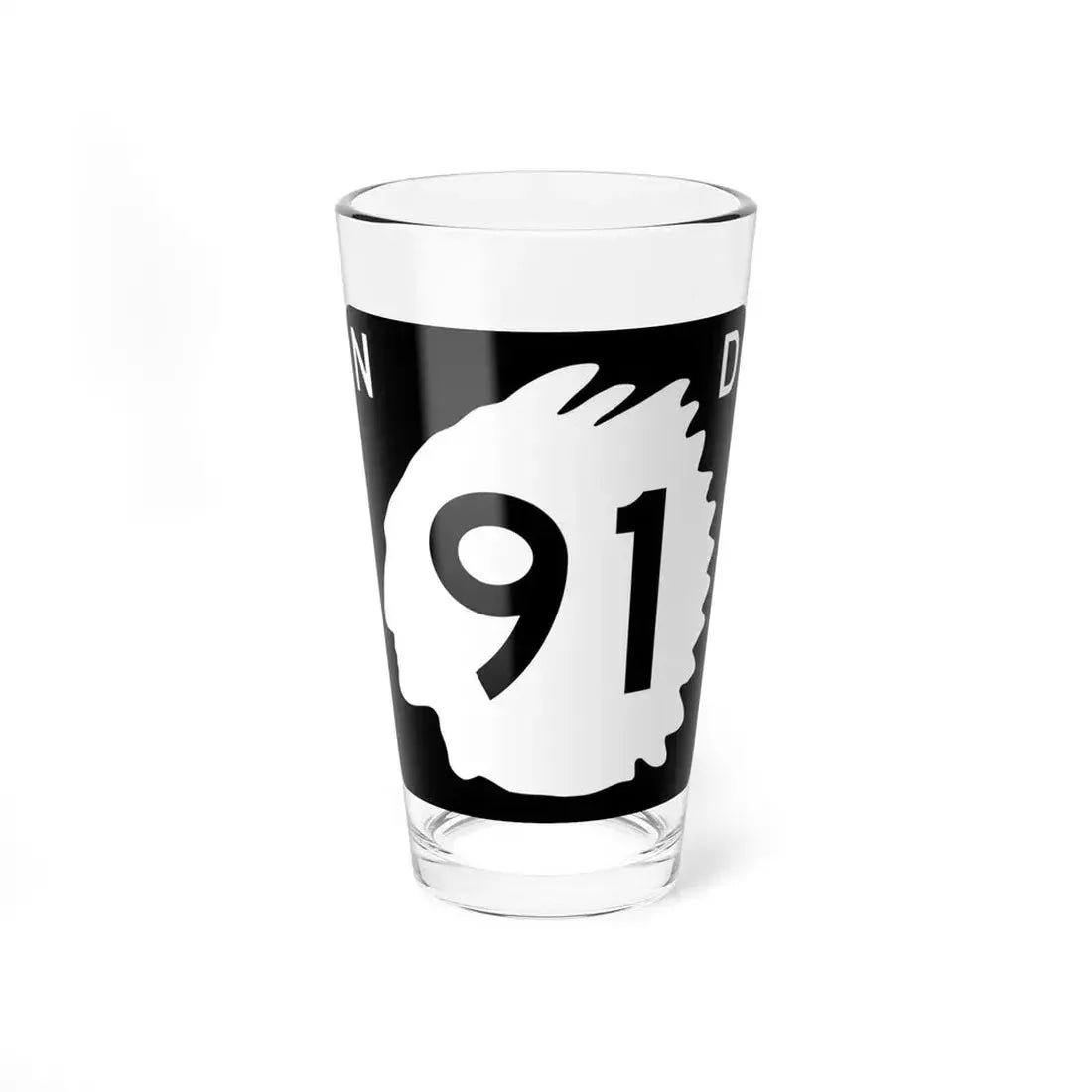 North Dakota 91 (North Dakota) (Road Sign) Pint Glass 16oz 16oz - Go Mug Yourself