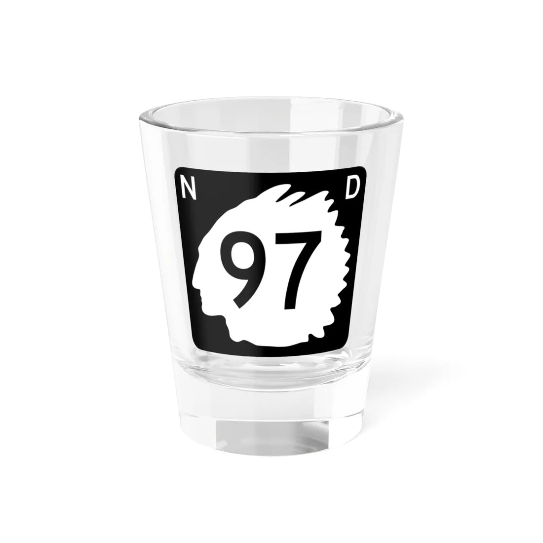 North Dakota 97 (North Dakota) (Road Sign) Shot Glass 1.5oz 1.5oz - Go Mug Yourself