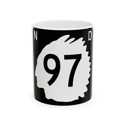 North Dakota 97 (North Dakota) (Road Sign) White Coffee Mug 11oz - Go Mug Yourself