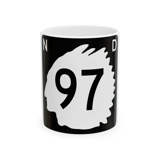 North Dakota 97 (North Dakota) (Road Sign) White Coffee Mug 11oz - Go Mug Yourself