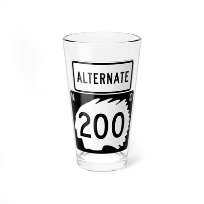 North Dakota Alt 200 (North Dakota) (Road Sign) Pint Glass 16oz 16oz - Go Mug Yourself