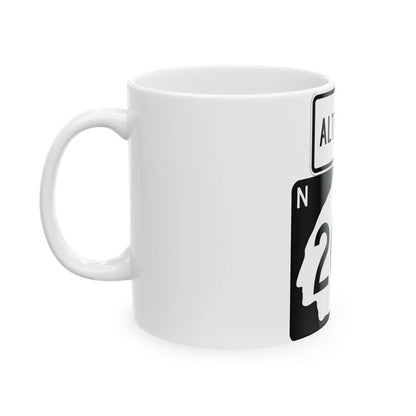 North Dakota Alt 200 (North Dakota) (Road Sign) White Coffee Mug - Go Mug Yourself