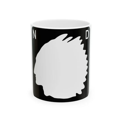 North Dakota blank (North Dakota) (Road Sign) White Coffee Mug 11oz - Go Mug Yourself