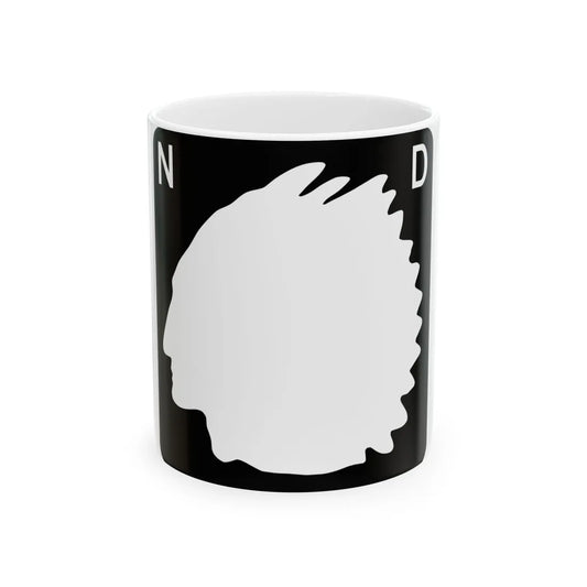 North Dakota blank (North Dakota) (Road Sign) White Coffee Mug 11oz - Go Mug Yourself
