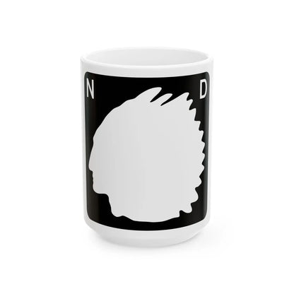 North Dakota blank (North Dakota) (Road Sign) White Coffee Mug 15oz - Go Mug Yourself