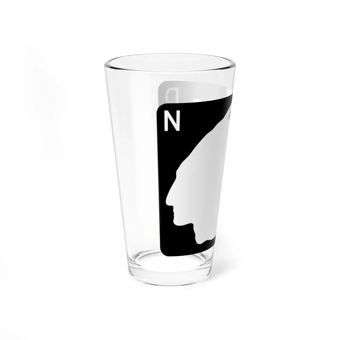 North Dakota wide blank (North Dakota) (Road Sign) Pint Glass 16oz - Go Mug Yourself