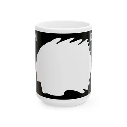 North Dakota wide blank (North Dakota) (Road Sign) White Coffee Mug 15oz - Go Mug Yourself
