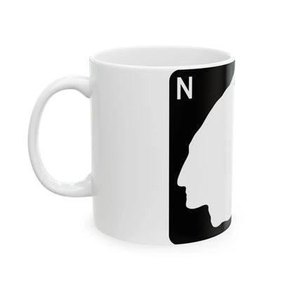 North Dakota wide blank (North Dakota) (Road Sign) White Coffee Mug - Go Mug Yourself