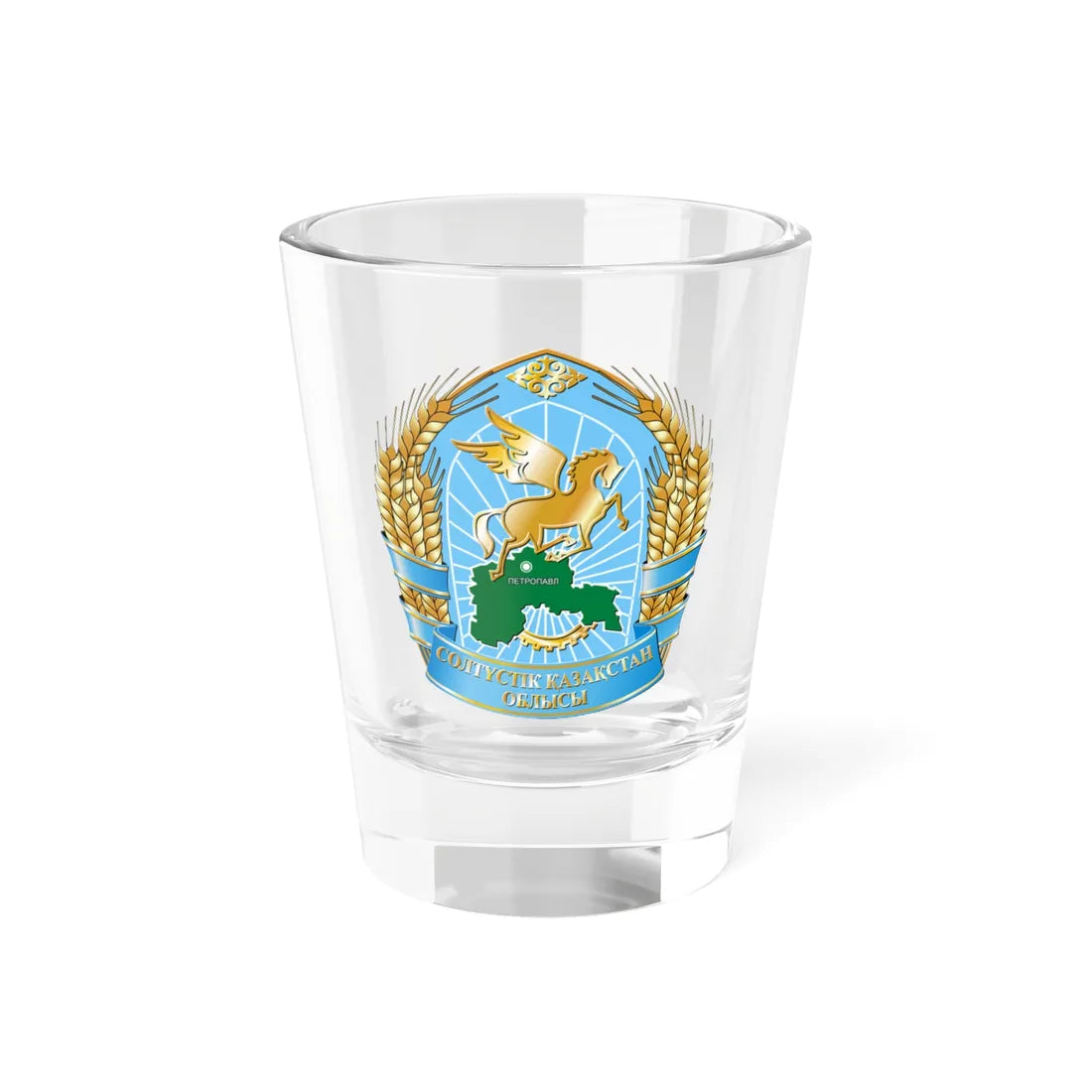 North Kazakhstan province seal (Kazakhstan) (Coat of Arms) Shot Glass 1.5oz 1.5oz - Go Mug Yourself