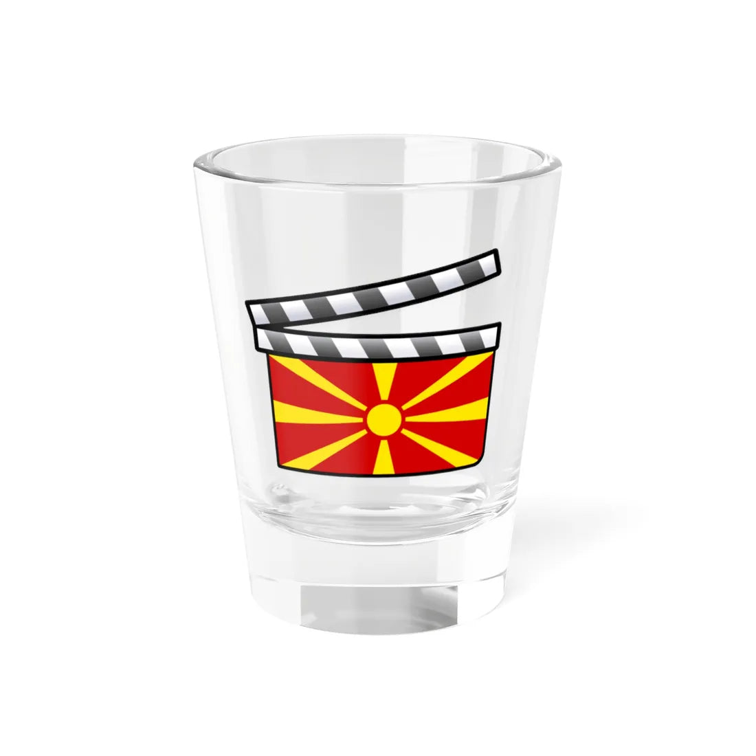 North Macedonia film clapperboard (North Macedonia) Shot Glass 1.5oz 1.5oz - Go Mug Yourself