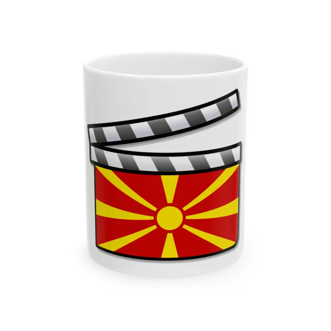 North Macedonia film clapperboard (North Macedonia) White Coffee Mug 11oz - Go Mug Yourself