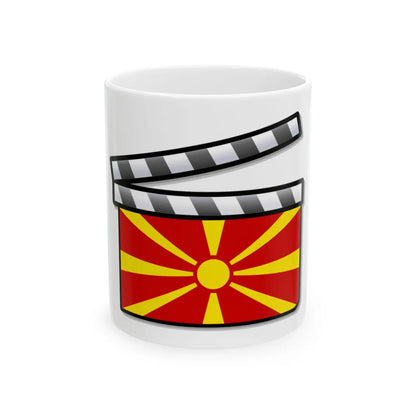 North Macedonia film clapperboard (North Macedonia) White Coffee Mug 11oz - Go Mug Yourself