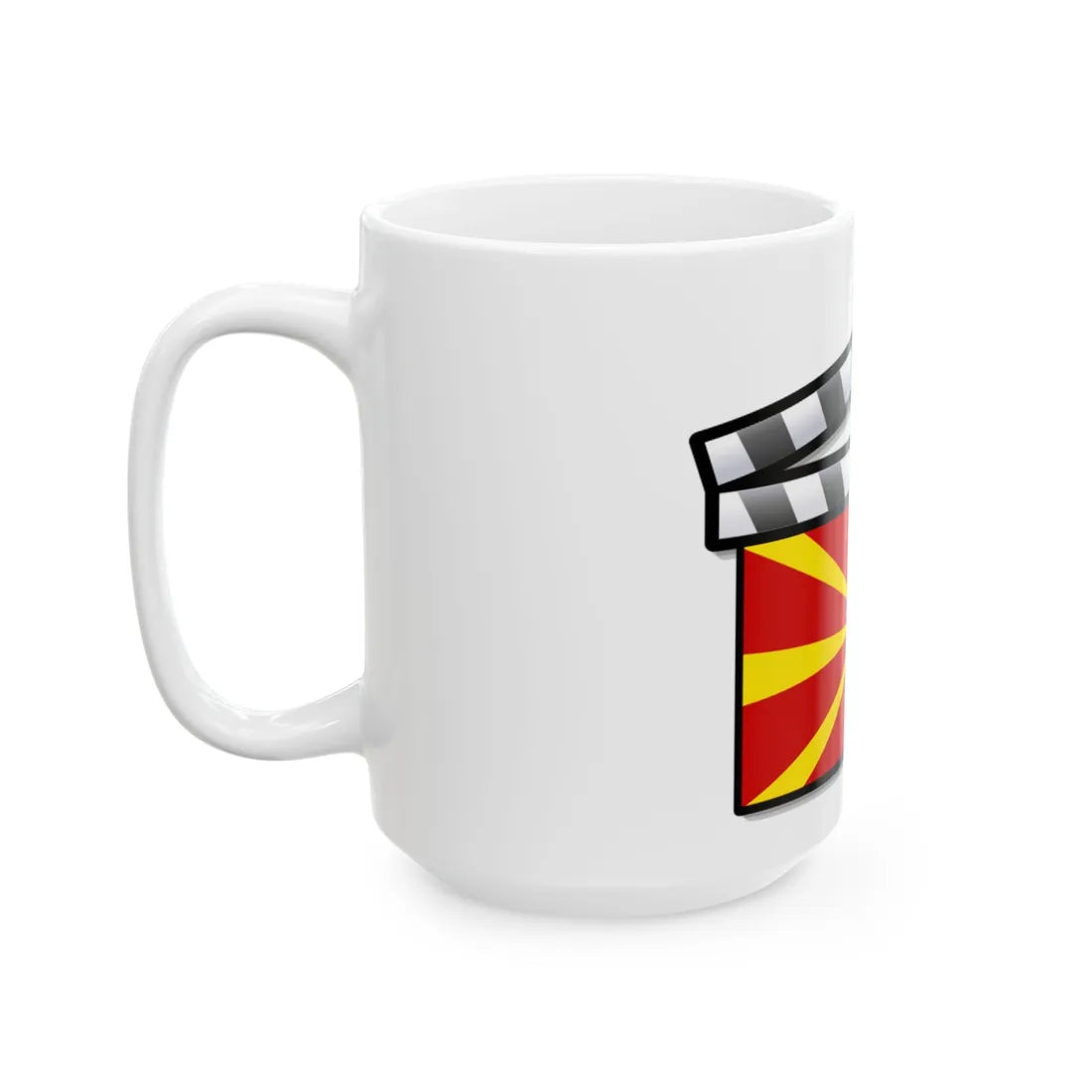 North Macedonia film clapperboard (North Macedonia) White Coffee Mug - Go Mug Yourself