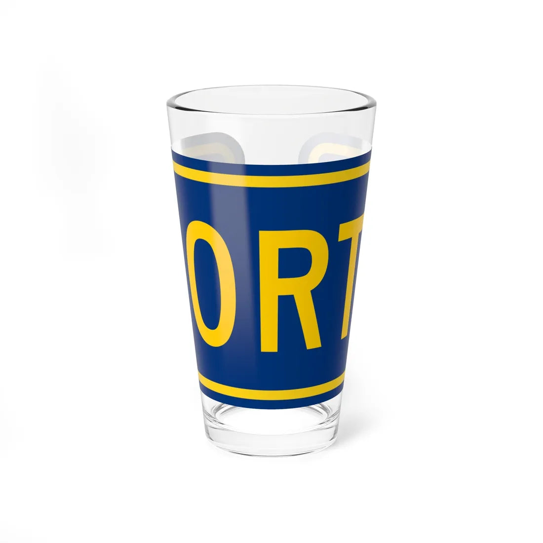 North plate county es (Puerto Rico) (Road Sign) Pint Glass 16oz - Go Mug Yourself