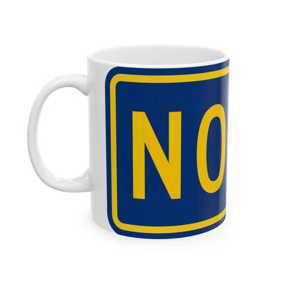 North plate county es (Puerto Rico) (Road Sign) White Coffee Mug - Go Mug Yourself