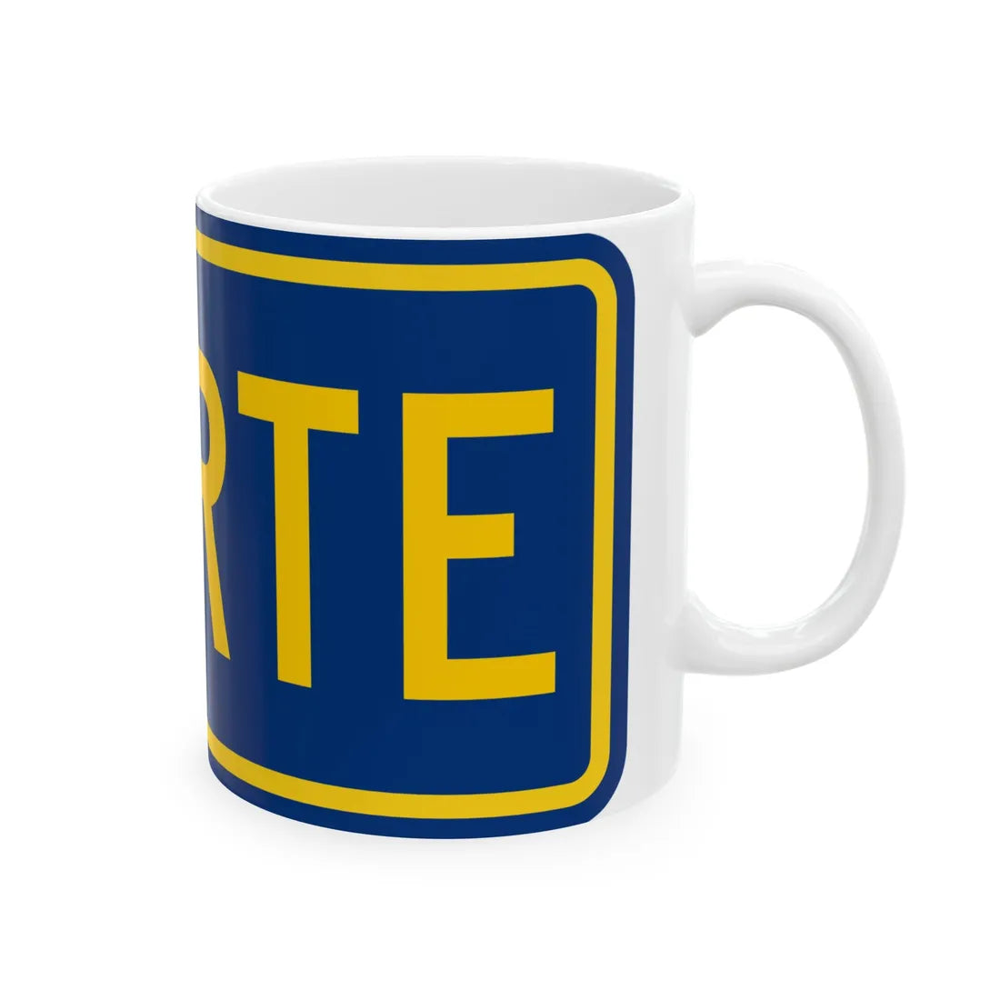 North plate county es (Puerto Rico) (Road Sign) White Coffee Mug - Go Mug Yourself