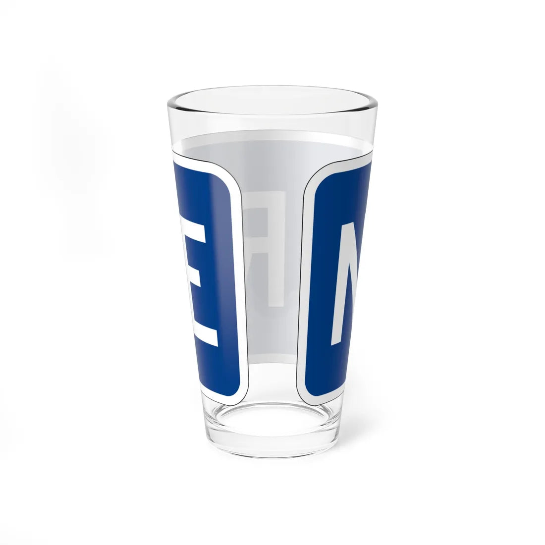North plate small blue es (Puerto Rico) (Road Sign) Pint Glass 16oz - Go Mug Yourself