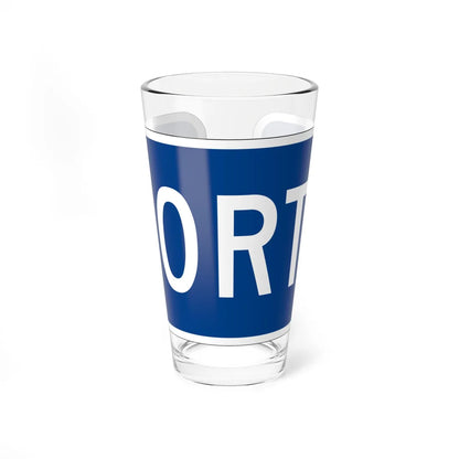 North plate small blue es (Puerto Rico) (Road Sign) Pint Glass 16oz - Go Mug Yourself