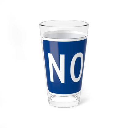North plate small blue es (Puerto Rico) (Road Sign) Pint Glass 16oz - Go Mug Yourself