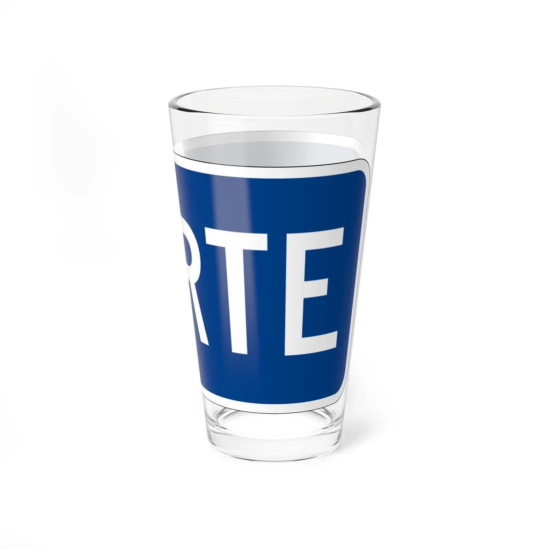 North plate small blue es (Puerto Rico) (Road Sign) Pint Glass 16oz - Go Mug Yourself