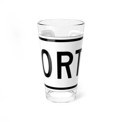 North plate small es (Puerto Rico) (Road Sign) Pint Glass 16oz 16oz - Go Mug Yourself