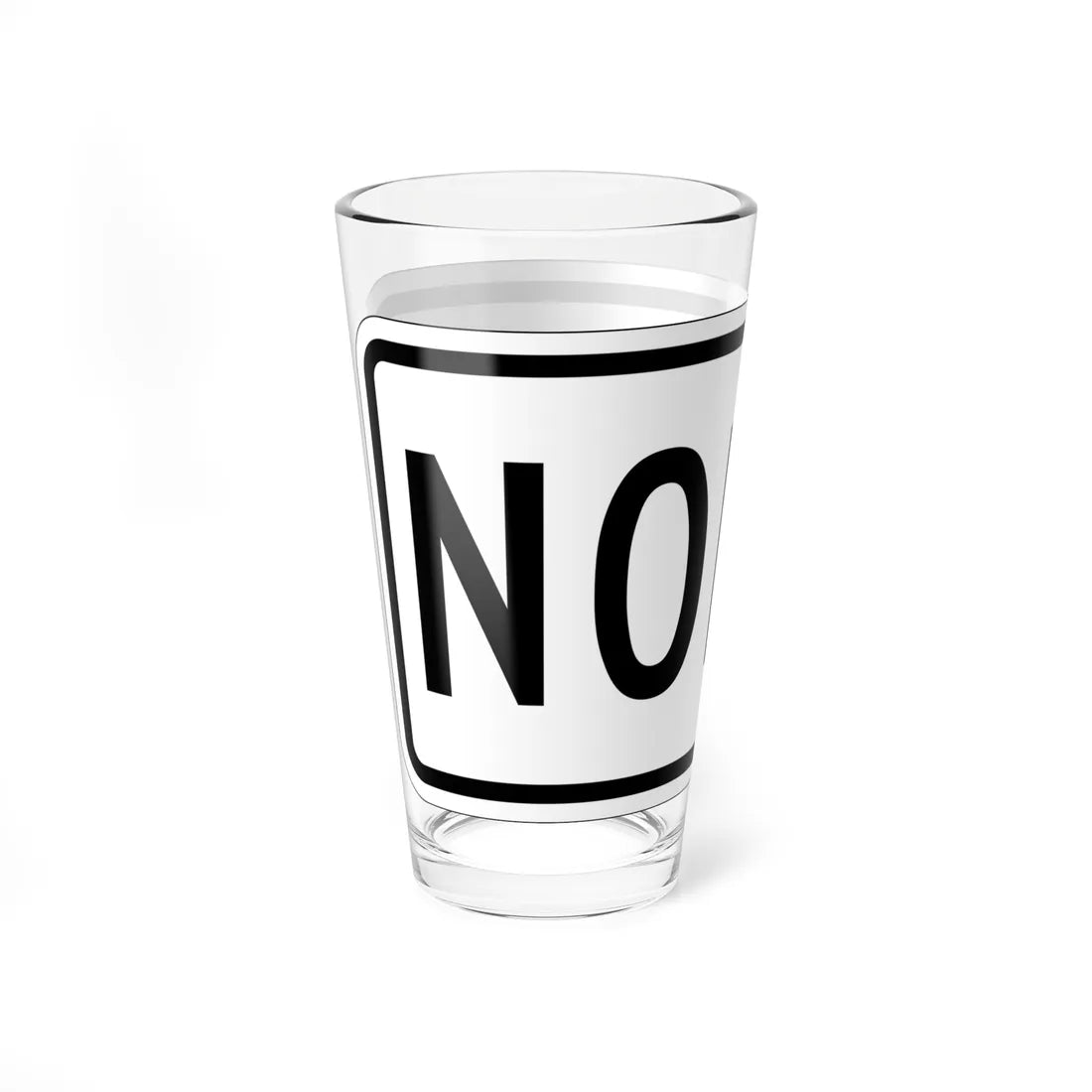 North plate small es (Puerto Rico) (Road Sign) Pint Glass 16oz - Go Mug Yourself