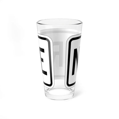 North plate small es (Puerto Rico) (Road Sign) Pint Glass 16oz - Go Mug Yourself