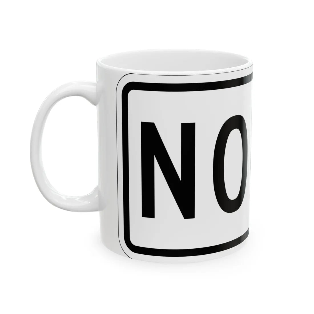North plate small es (Puerto Rico) (Road Sign) White Coffee Mug - Go Mug Yourself
