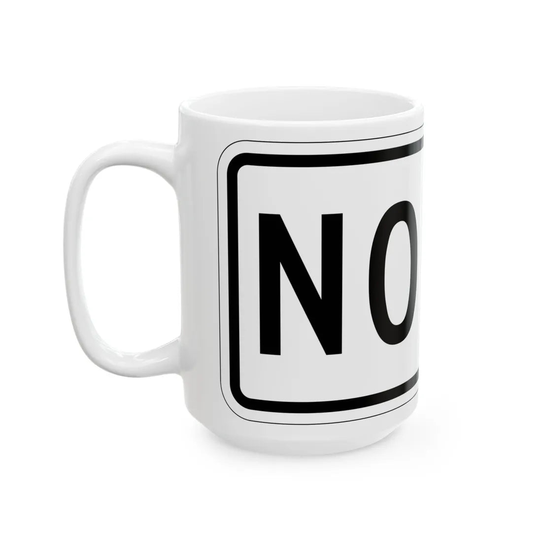 North plate small es (Puerto Rico) (Road Sign) White Coffee Mug - Go Mug Yourself