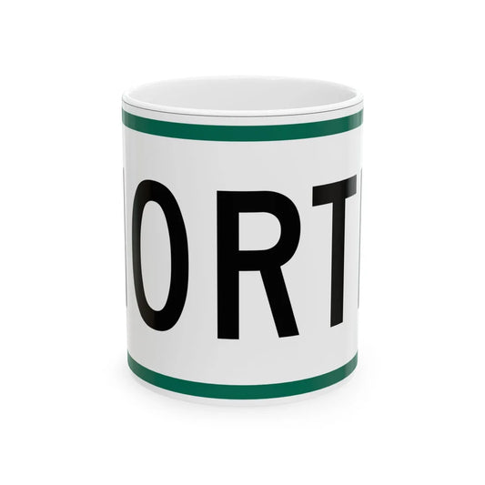 North plate small South Dakota (South Dakota) (Road Sign) White Coffee Mug 11oz - Go Mug Yourself