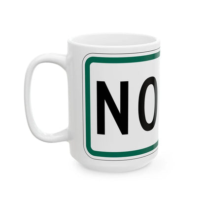 North plate small South Dakota (South Dakota) (Road Sign) White Coffee Mug - Go Mug Yourself
