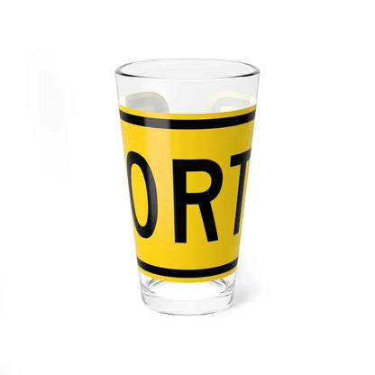 North plate small Wyoming (Wyoming) (Road Sign) Pint Glass 16oz 16oz - Go Mug Yourself