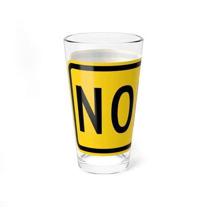 North plate small Wyoming (Wyoming) (Road Sign) Pint Glass 16oz - Go Mug Yourself