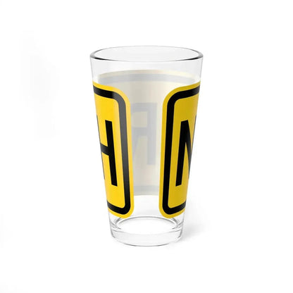 North plate small Wyoming (Wyoming) (Road Sign) Pint Glass 16oz - Go Mug Yourself