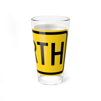 North plate small Wyoming (Wyoming) (Road Sign) Pint Glass 16oz - Go Mug Yourself