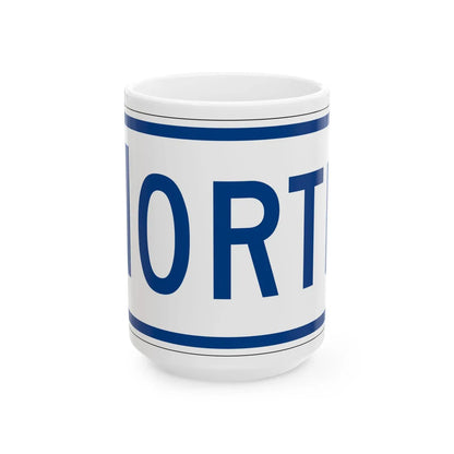 North plate South Carolina (South Carolina) (Road Sign) White Coffee Mug 15oz - Go Mug Yourself