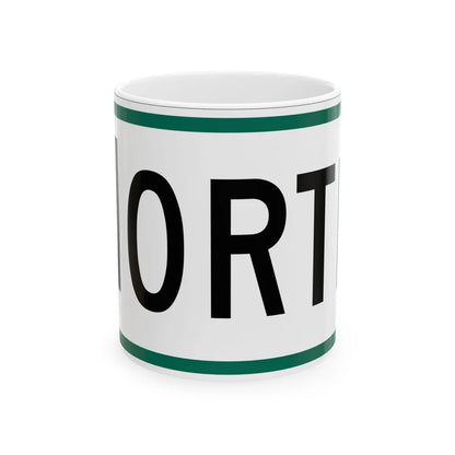 North plate South Dakota (South Dakota) (Road Sign) White Coffee Mug 11oz - Go Mug Yourself