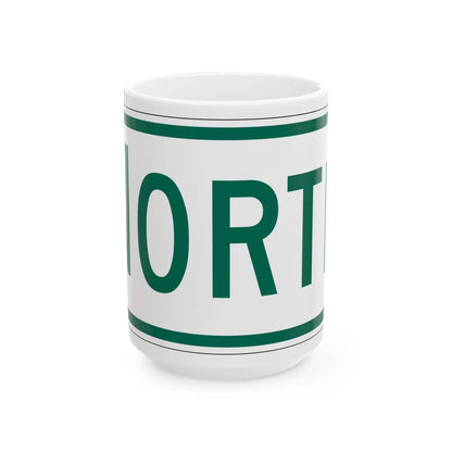 North plate Vermont (Vermont) (Road Sign) White Coffee Mug 15oz - Go Mug Yourself