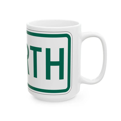 North plate Vermont (Vermont) (Road Sign) White Coffee Mug - Go Mug Yourself