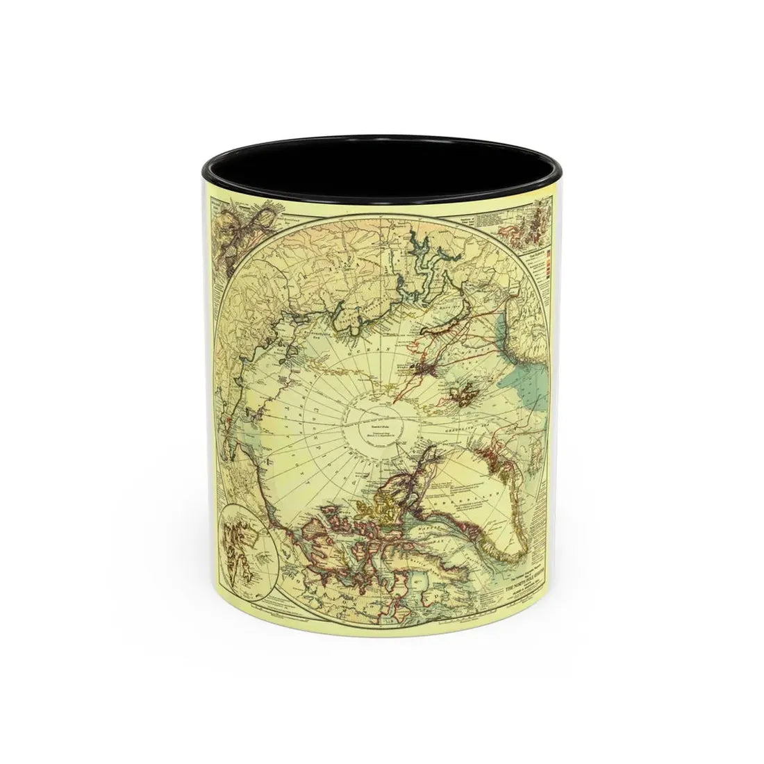 North Pole (1907) (Map) Accent Coffee Mug 11oz Black - Go Mug Yourself