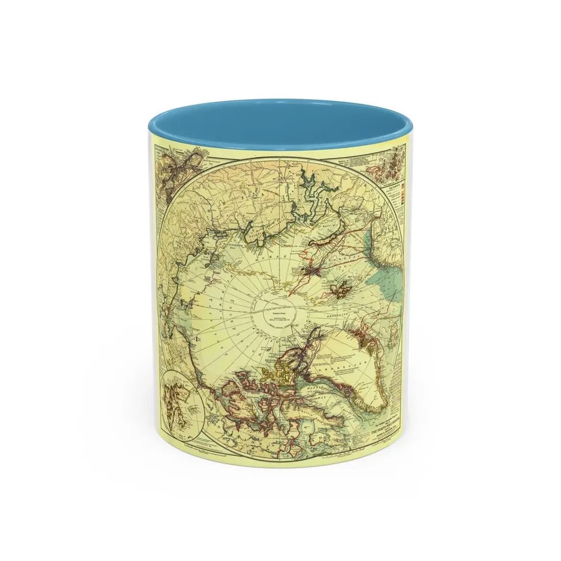 North Pole (1907) (Map) Accent Coffee Mug 11oz Light Blue - Go Mug Yourself