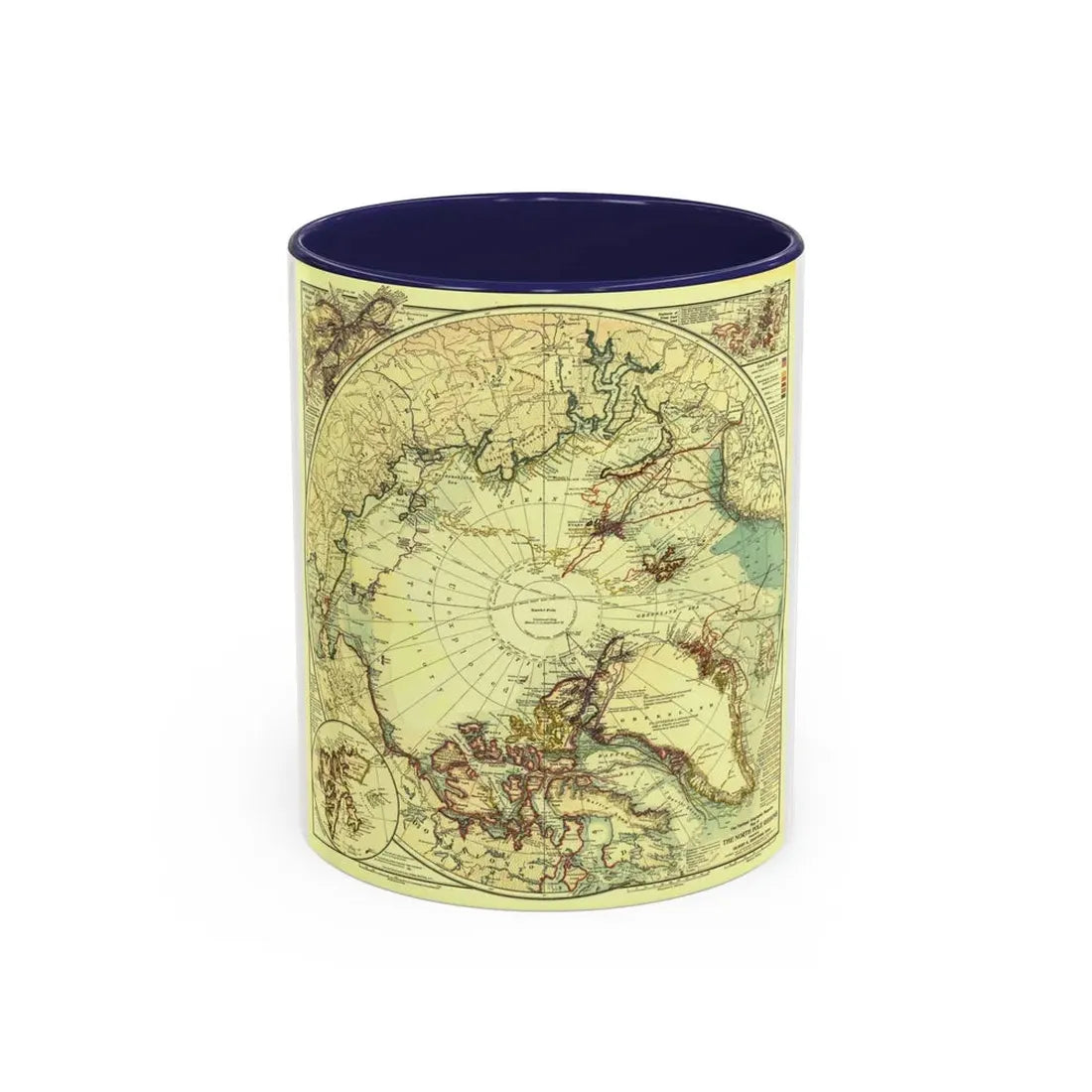 North Pole (1907) (Map) Accent Coffee Mug 11oz Navy - Go Mug Yourself