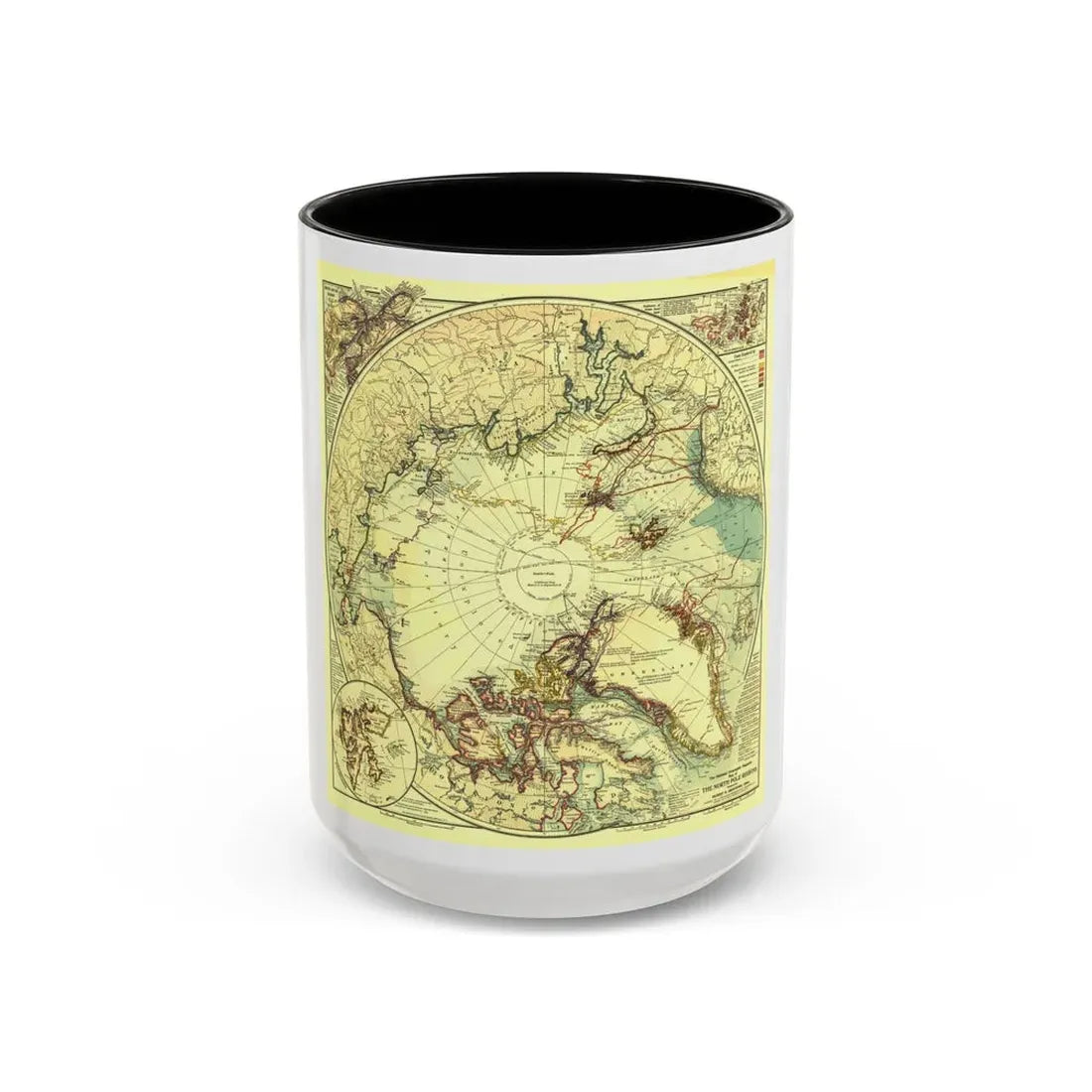 North Pole (1907) (Map) Accent Coffee Mug 15oz Black - Go Mug Yourself
