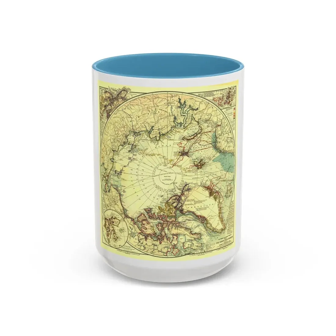 North Pole (1907) (Map) Accent Coffee Mug 15oz Light Blue - Go Mug Yourself