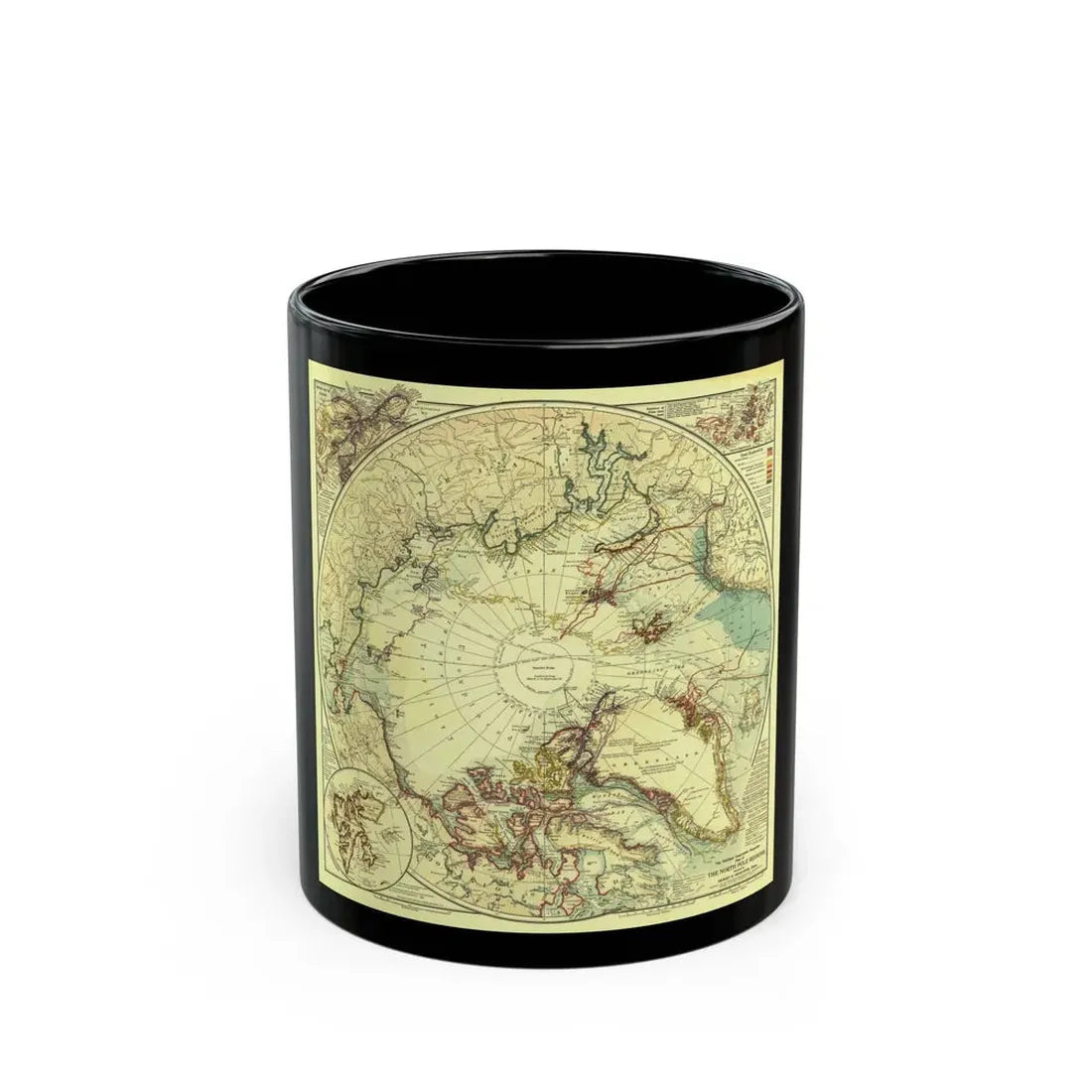 North Pole (1907) (Map) Black Coffee Mug - Go Mug Yourself