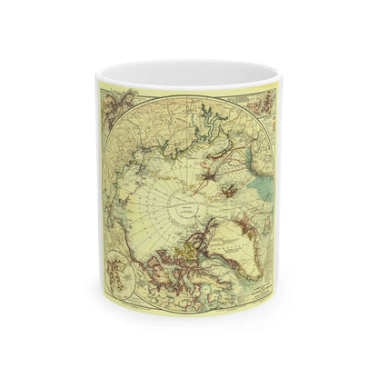 North Pole (1907) (Map) White Coffee Mug-11oz-Go Mug Yourself