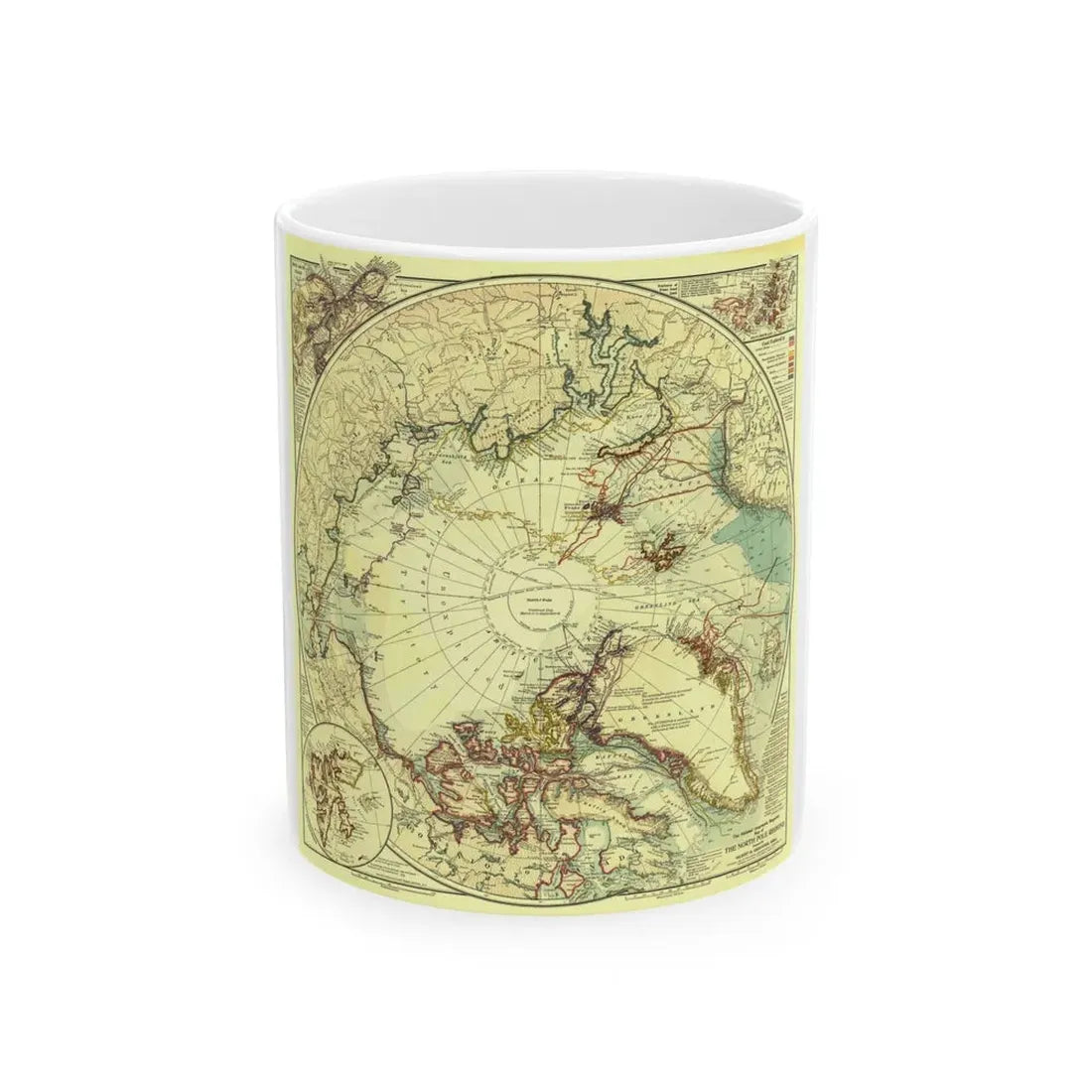 North Pole (1907) (Map) White Coffee Mug 11oz - Go Mug Yourself