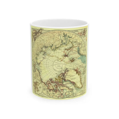 North Pole (1907) (Map) White Coffee Mug 11oz - Go Mug Yourself