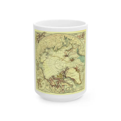 North Pole (1907) (Map) White Coffee Mug 15oz - Go Mug Yourself